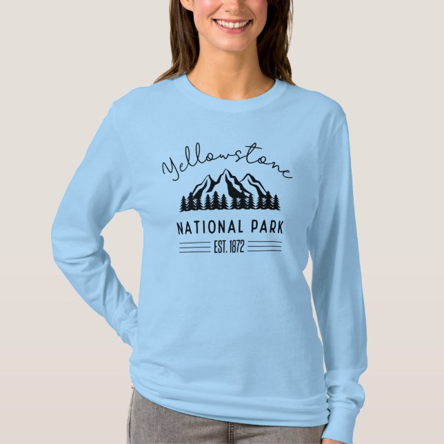 Yellowstone National Park Hiking Camping T-Shirt (Front)