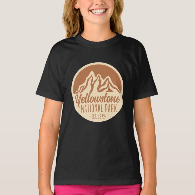 Yellowstone National Park Hiking Camping T-Shirt (Front)