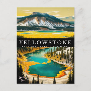 YELLOWSTONE NATIONAL PARK HOLIDAY POSTCARD