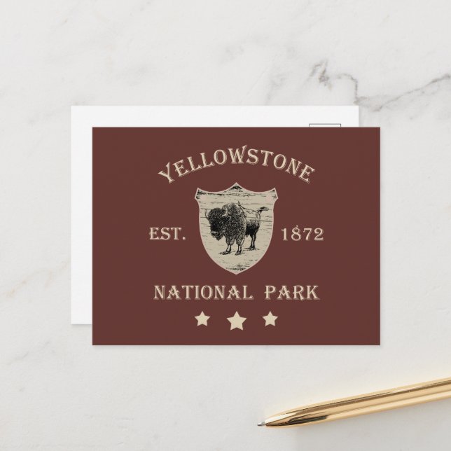 Yellowstone national park holiday postcard (Front/Back In Situ)