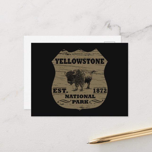 Yellowstone national park holiday postcard (Front/Back In Situ)