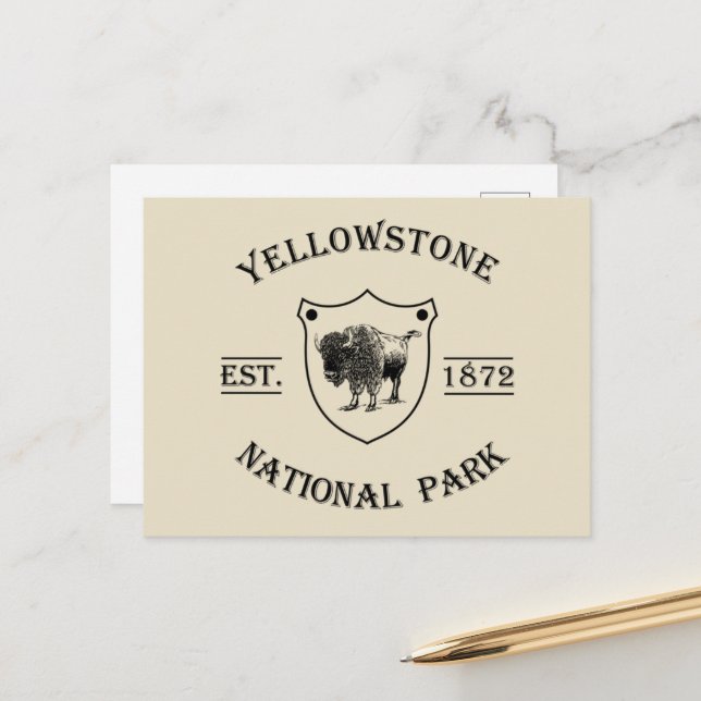 Yellowstone national park holiday postcard (Front/Back In Situ)