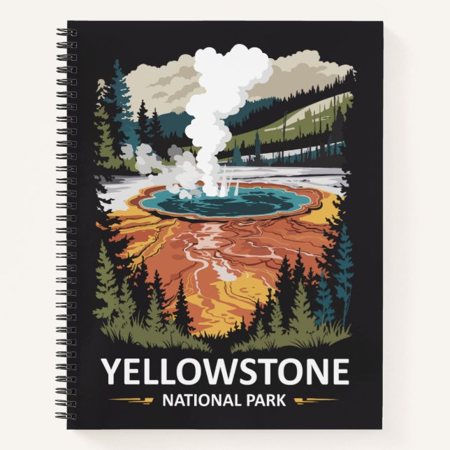 Yellowstone National Park Hot Spring Notebook (Front)