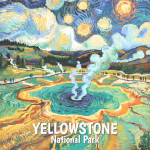 Yellowstone National Park Hot Spring Van Gogh Art
