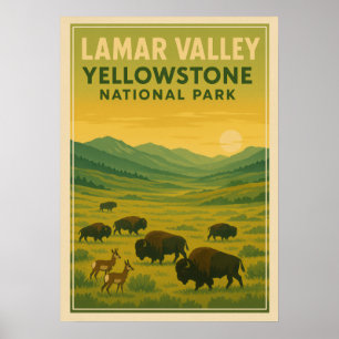 Yellowstone National Park -Lamar Valley V01 Poster