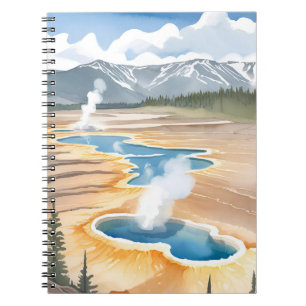 Yellowstone National Park Landscape Watercolor Notebook