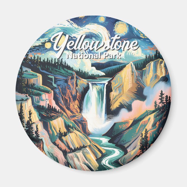 Yellowstone National Park Lower Falls Vibrant Magnet (Front)