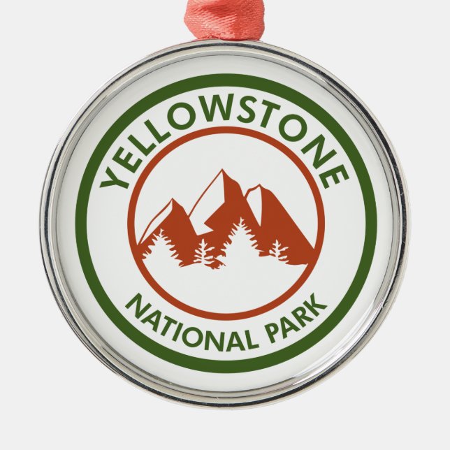 Yellowstone National Park Metal Tree Decoration (Front)