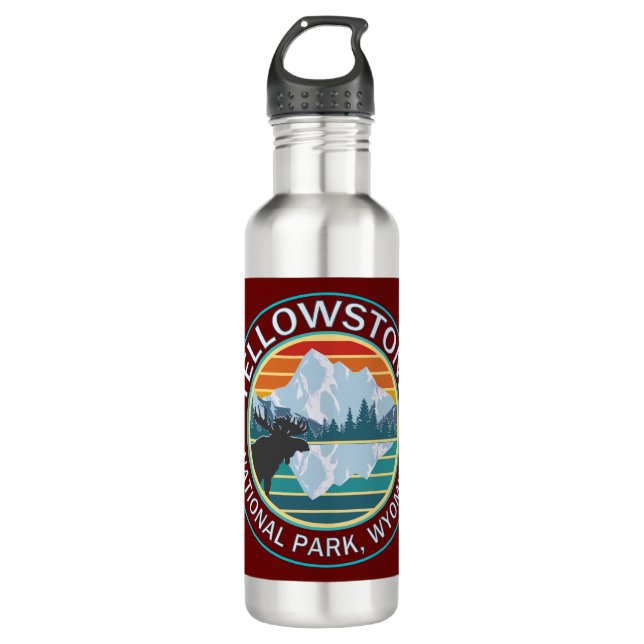 Yellowstone National Park Moose 710 Ml Water Bottle (Front)