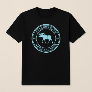Yellowstone National Park Moose Badge T-Shirt