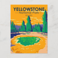Yellowstone National Park Morning Glory Pool Retro