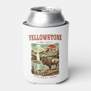 Yellowstone National Park – Mountain and Bison Can Cooler