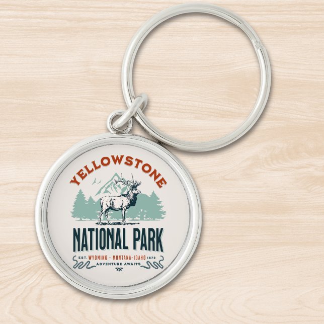 Yellowstone National Park Mountain Landscape Key Ring (Creator Uploaded)