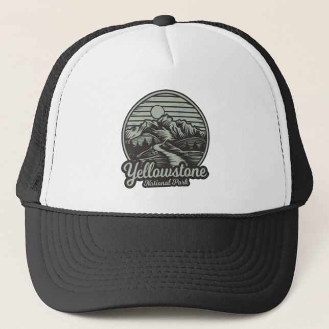 Yellowstone National Park Mountain Trail Trucker Hat (Front)