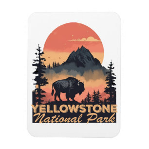 Yellowstone National Park Mountain Travel Photo Magnet