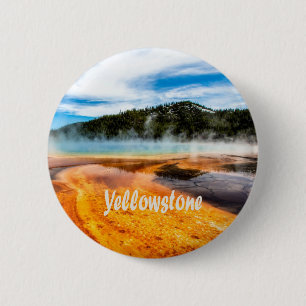 Yellowstone National Park Mountains Nature Animals 6 Cm Round Badge