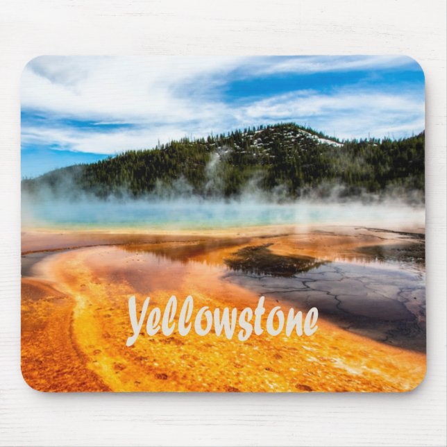 Yellowstone National Park Mountains Nature Animals Mouse Pad (Front)