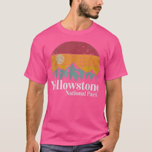 Yellowstone National Park Mountains Retro Hiking C T-Shirt