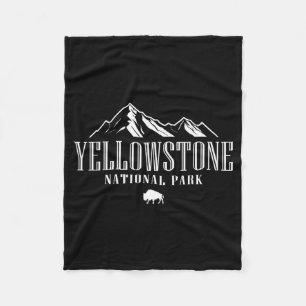 Yellowstone national park nature hiking fleece blanket