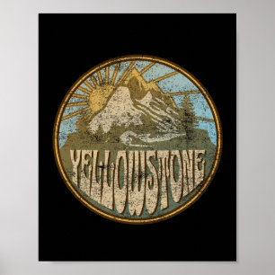 Yellowstone National Park Nature Mountains Hiking Poster