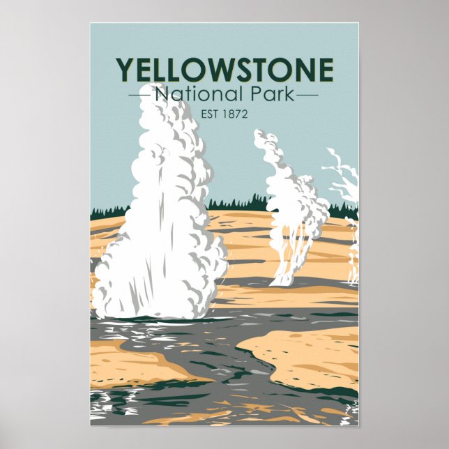 Yellowstone National Park Norris Geyser Basin Poster (Front)