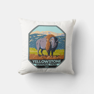 Yellowstone National Park North American Bison  Cushion