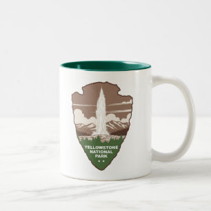 Yellowstone National Park Old Faithful Arrowhead Two-Tone Coffee Mug