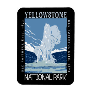 Yellowstone National Park Old Faithful Distressed  Magnet