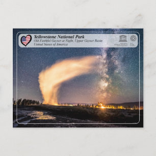 Yellowstone National Park - Old Faithful Geyser Postcard