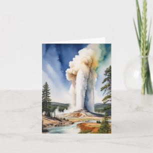 Yellowstone National Park Old Faithful Greeting Card