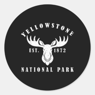 Yellowstone National Park Outdoors Established Classic Round Sticker