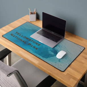 Yellowstone National Park Photo Blue Hot Springs Desk Mat