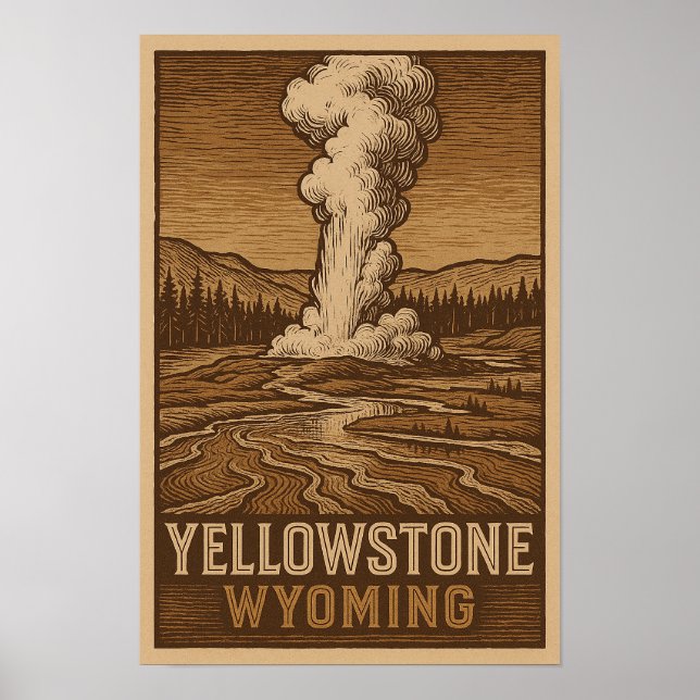 Yellowstone National Park Poster – Scenic Wall Art (Front)