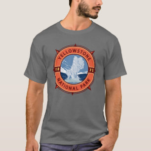 Yellowstone National Park Retro Compass Emblem T-Shirt