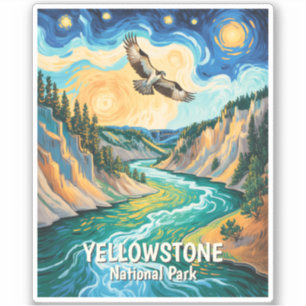 Yellowstone National Park River Colorful Bird Art
