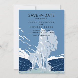 Yellowstone National Park Save The Date Retro Invitation