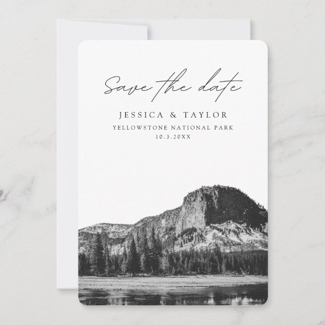 Yellowstone National Park Save the Date Wedding Invitation (Front)