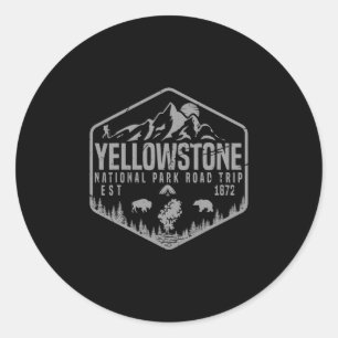 Yellowstone National Park Souvenir Hiking Family R Classic Round Sticker