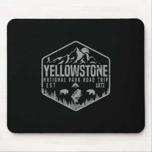 Yellowstone National Park Souvenir Hiking Family R Mouse Pad