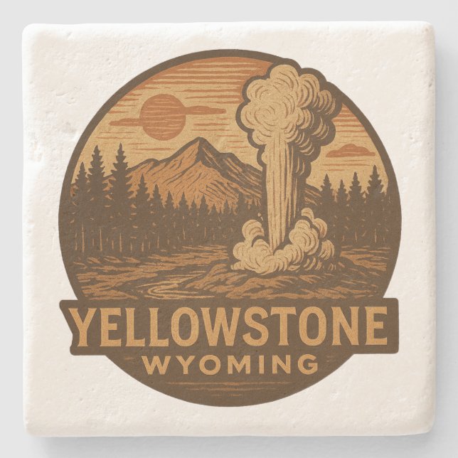 Yellowstone National Park Stone Coaster (Front)