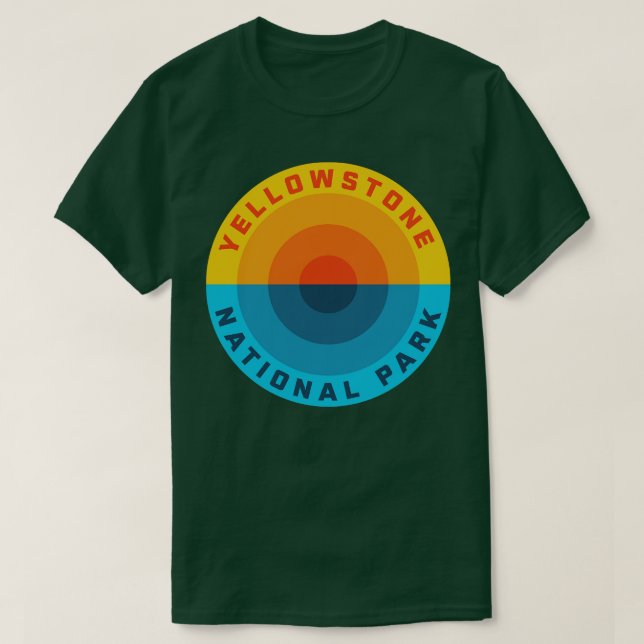 Yellowstone National Park Sunset Retro T-Shirt (Design Front)
