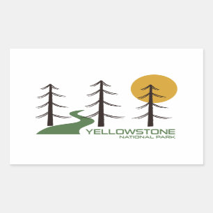 Yellowstone National Park Trail Rectangular Sticker