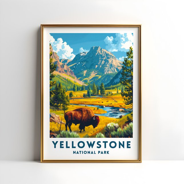 Yellowstone National Park Travel Print Poster USA (Creator Uploaded)