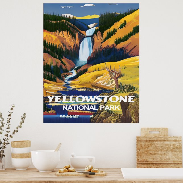 Yellowstone National Park Travel Wall Poster (Kitchen)