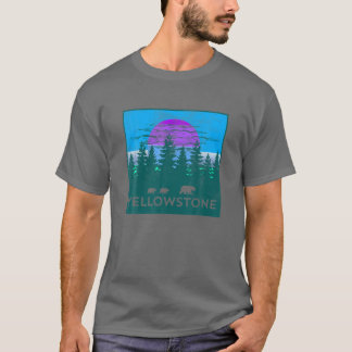 Yellowstone National Park Tree Bears Camping Hikin T-Shirt