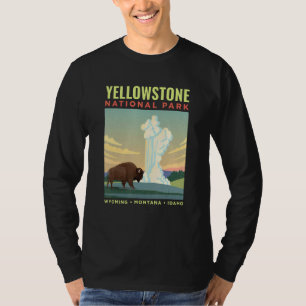 Yellowstone National Park Us Camping Hiking Vintag T-Shirt