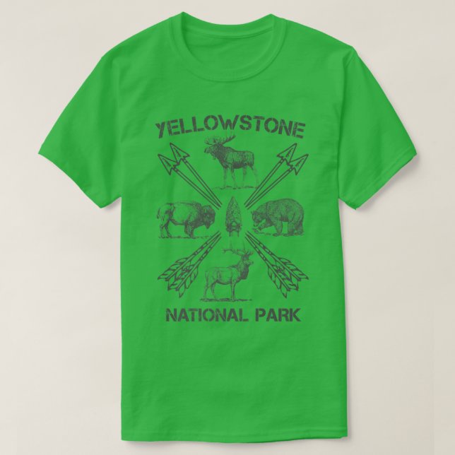 Yellowstone National Park Vacation and Moose Buffa T-Shirt (Design Front)