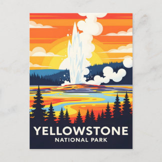 Yellowstone National Park – Vibrant Geyser Postcard