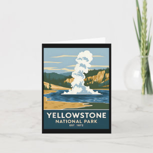 Yellowstone National Park Vintage Camping Hiking M Card