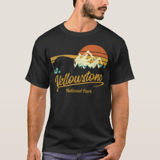 Yellowstone National Park Vintage Hiking Bison T-Shirt